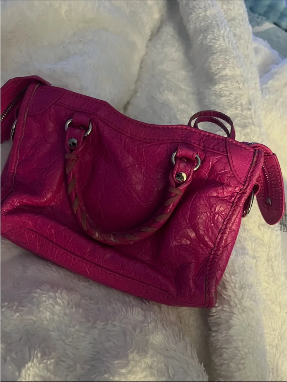Mini le City balenciaga bag in Hot Pink Leather Handbag - Picture 3 of 4